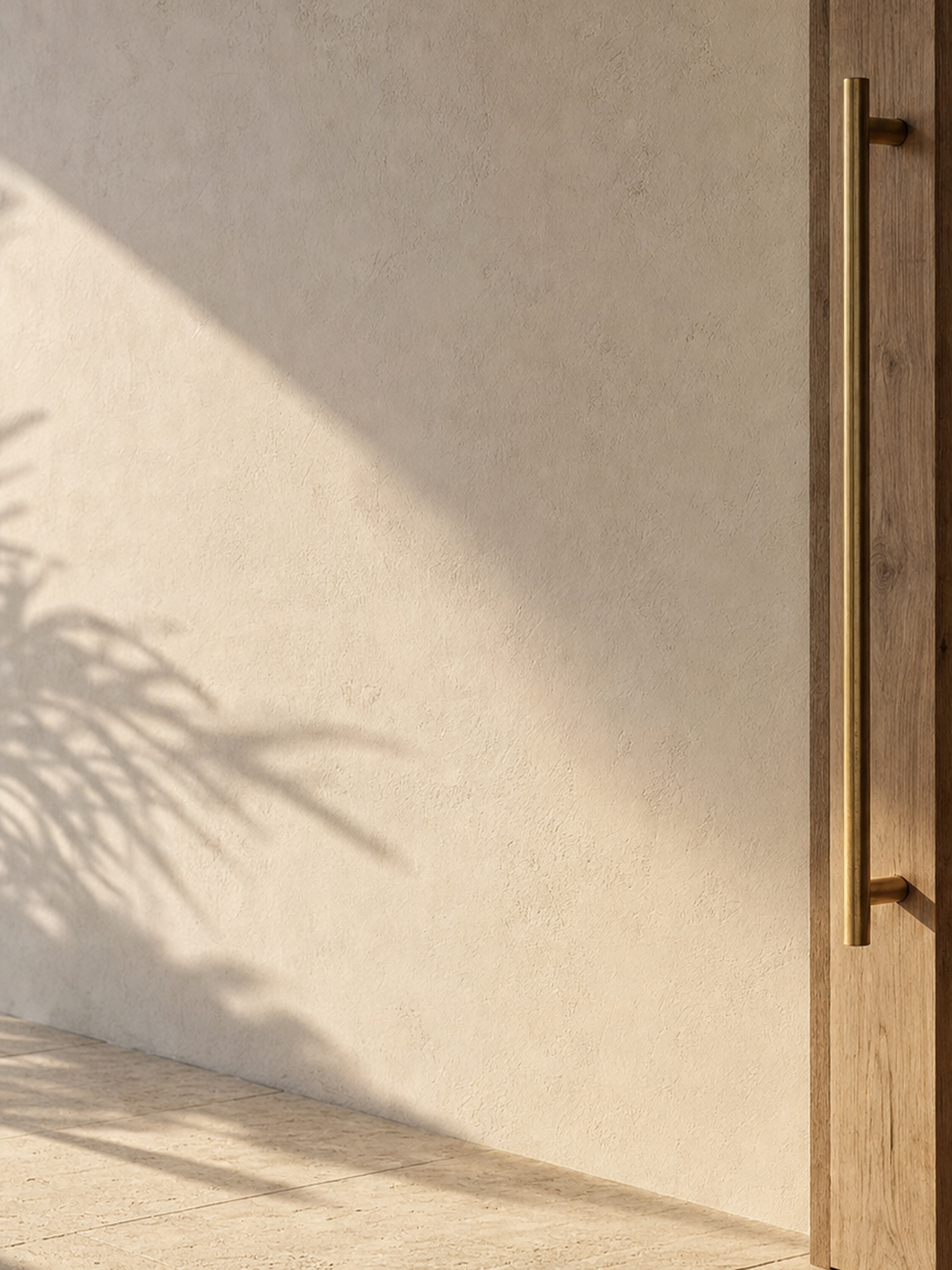 Raw plaster and brass detail